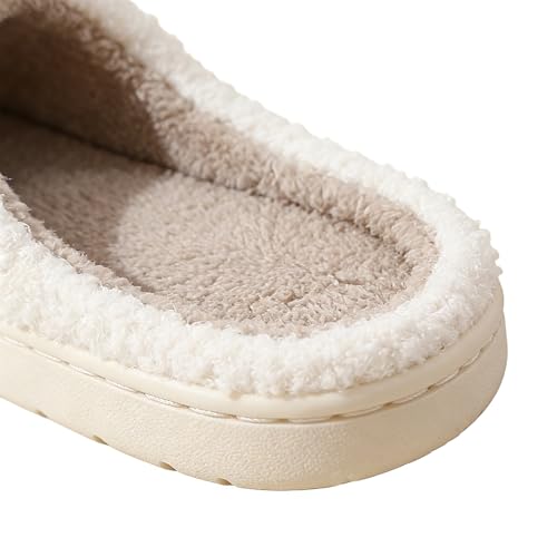 Image of Christmas Slippers Winter Warm Plush Pattern Slippers Soft Non-Slip Indoor House Shoes for Men Women