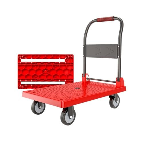 Carro plegable grande rojo para transporte y carga miniatura 1