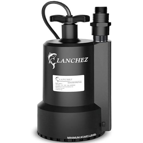 Lanchez Sump Pump, 1/2 HP 2450GPH Submersible Water Pump, Utility Pump...