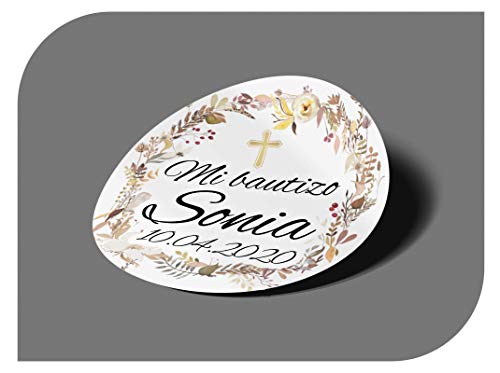 CrisPhy Autocollants vintages personnalisables avec le prénom et la date pour invitations à un mariage, un baptême, une communion, des fiançailles, un anniversaire, Noël et autres réceptions.