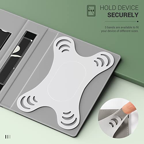 Moko Universal Case For 6",6.8",7" Kindle Ereaders Fire Tablet - Kindle/Kobo/Voyaga/Lenovo/Sony/Kindle E-Book, Folio Shell Cover Case, Lightweight Pu Leather Case With Hand Strap/Kickstand, Magnolia #TOP3