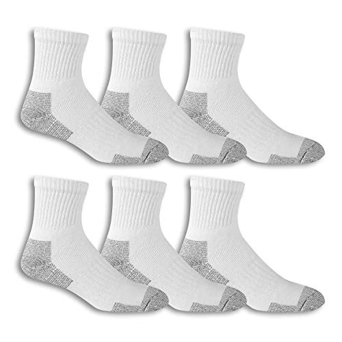 Fruit of the Loom mens Cushioned Durable Cotton Work Gear With Moisture Wicking Casual Sock, White, One Size US