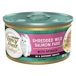 Fancy Feast Medleys Wet Cat Food, Shredded Wild Salmon Fare – 85 g Can (24 Pack)