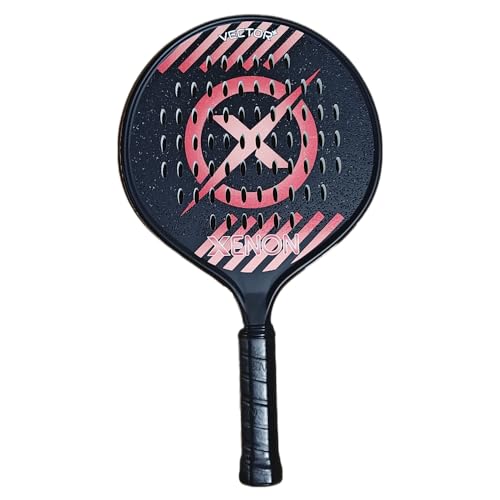 Vector+ Spin Max Platform Tennis Paddle by Xenon Paddle, Increases Ball Spin, Handle Weighted, Medium Firmness Foam Core, Power and Control, 4.25â€ Grip