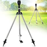 BIZOI Rotating Tripod Sprinkler, Rotating Tripod Sprinkler Impulsregner mit Stativ und Schlauchverbinder 1/2 Zoll, 360°Rotierende Rasensprinkler für Große Flächen, Hof, Garten, Rasen
