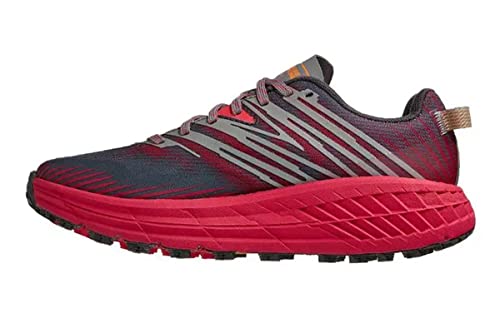 HOKA ONE ONE Womens Speedgoat 4 Textile Synthetic Castlerock Paradise Pink Trainers 6.5 US