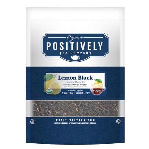 Image of Organic Positively Tea Company, Lemon Black, Black Tea, Loose Leaf, 16 Ounce