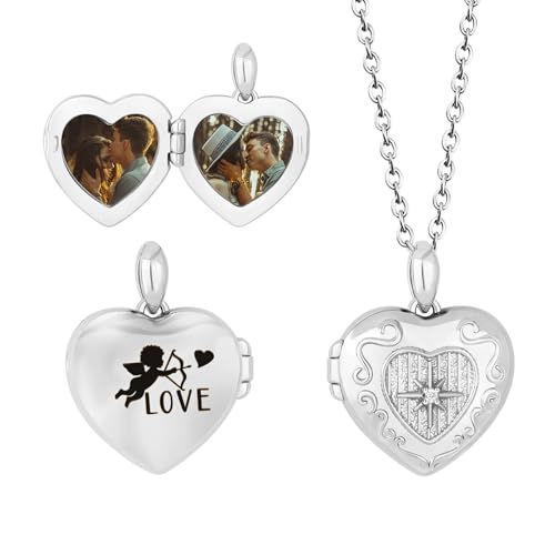Collier personnalisé photo avec boîte cadeau, le présent idéal pour femme à la Saint-Valentin