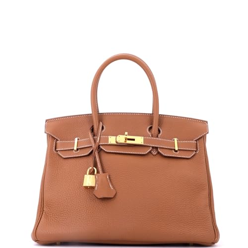 Hermès, Pre-Loved Birkin Handbag Brown Togo with Gold Hardware 30,