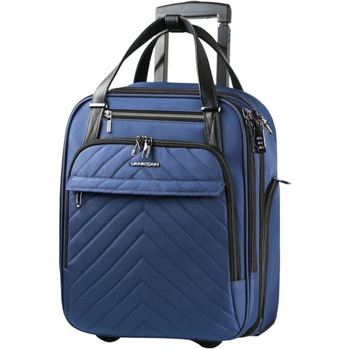 VANKEAN Valigia da viaggio da portare sotto il sedile multifunzione, 40,6 cm, leggera, per uomo e...