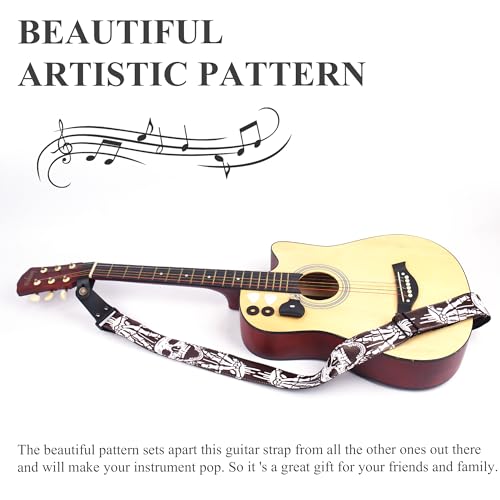 Image of Adjustable Guitar Strap Includes 2 Strap Locks & 2 Matching Picks & 1 Picks Holder & 1 leather Strap Button.