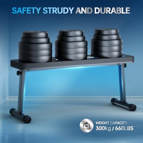 MAHAO Flat Weight Bench, Foldable Workout Bench for Home Gym with 660 LBS Weight Capacity, Flat Bench Press for Full Body Workout, Black MB20 - Image 3