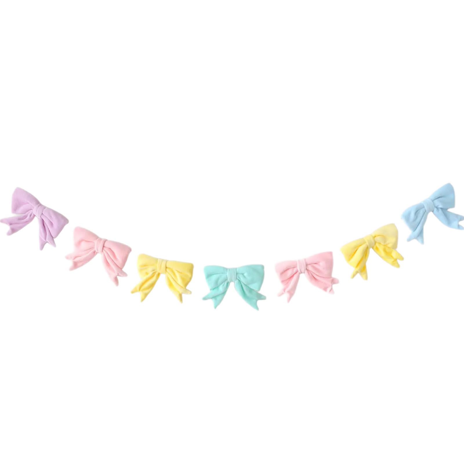 Msioytog Multicolor Velvets Flower Bows Wreath Coquettes Birthday Decorations For Easters And Spring Party Decorations Spring Bows Garlands