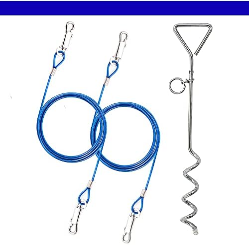 1 X 16" Heavy Duty Ground Spike Stake (40cm) Dog Chains for outside Dog Tie Out Cable Steel Spiral Dog Tether Outdoor Dog Camping Accessories (Stake Only, 1 X 40cm)