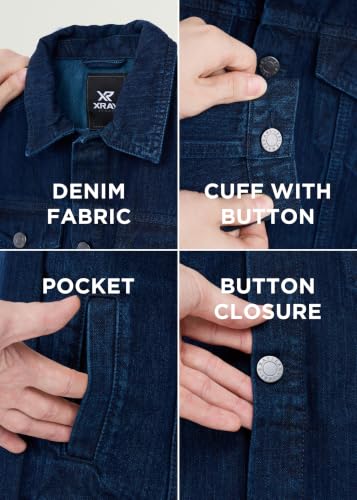 Image of X RAY Boys & Kids Denim Jean Jacket, 100% Cotton & Cotton Flex Washed Fall Outerwear Trucker Casual Jacket for Boys