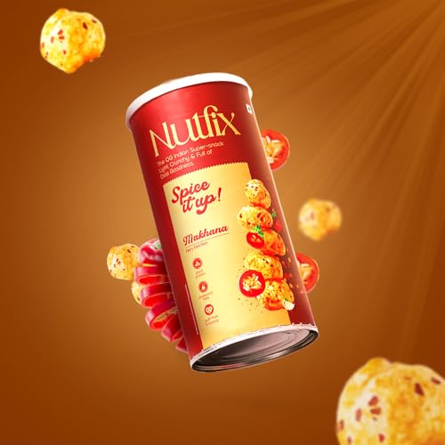 Image of Nutfix Best of Nutfix Roasted Makhana Combo Pack of 4 (300g) | Himalayan Salt & Pepper, Cheddar Cheese Jalapeno, Fiery Peri Peri & Tangy Tomato | Crunchy Phool Makhana Fox Nuts | Assorted Savoury Snacks