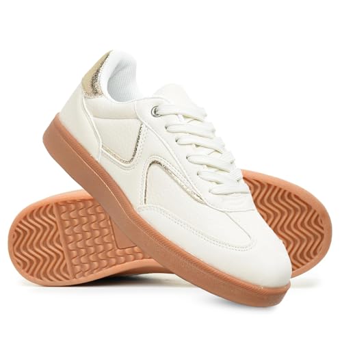 Nicole Miller Women's Sneakers Breanne Women's Lace Up Fashion Sneakers - Lightweight, Trendy, and Comfortable Shoes for Active Lifestyles, Everyday Wear, and Women's Comfort