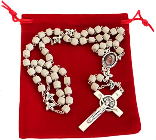 Holy Land Market Medjugorje Rosary - Handcrafted from Apparition Hill Stones, 20 in, Silver Cross2