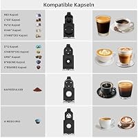 KOTLIE ST-550 Multi-Kapsel Kaffeemaschine, 4 in 1 Kapsel Kaffeemaschine für Nes Original/D*G/MIO und gemahlenen Kaffee, 19 Bar, 7-stufige Wassermenge – Ansicht 3