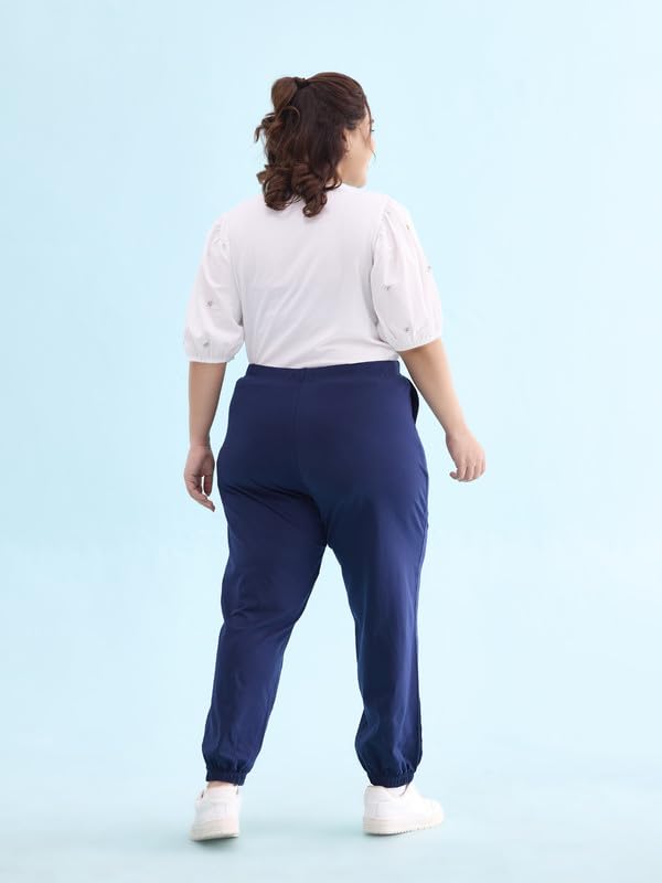 Image of GO COLORS Cotton Stretch Casual Joggers Full Length for Women| Mid Rise