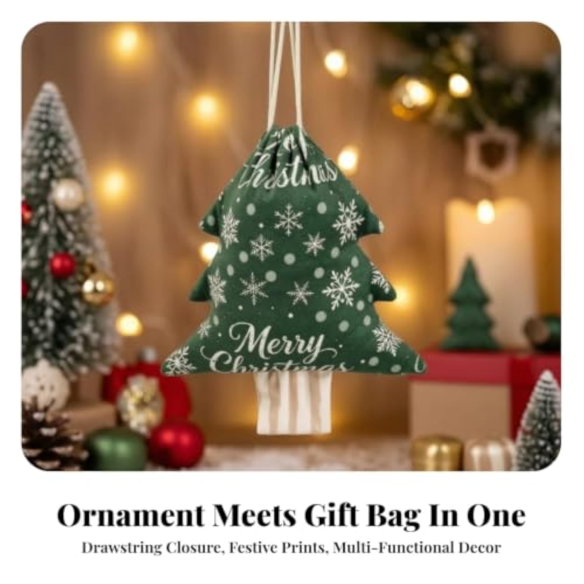 Christmas Tree-Shaped Drawstring Bag, Christmas Letter