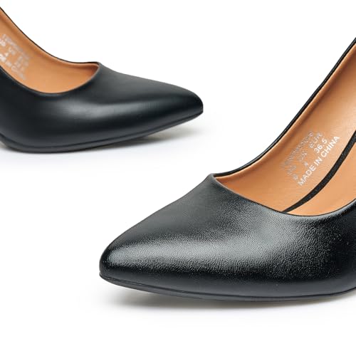 Trary Women’s High Heel Dress Pump Pointed Toe Shoe Classic Office Special Dressy Casua Wedding Pump Shoes Black Size 83