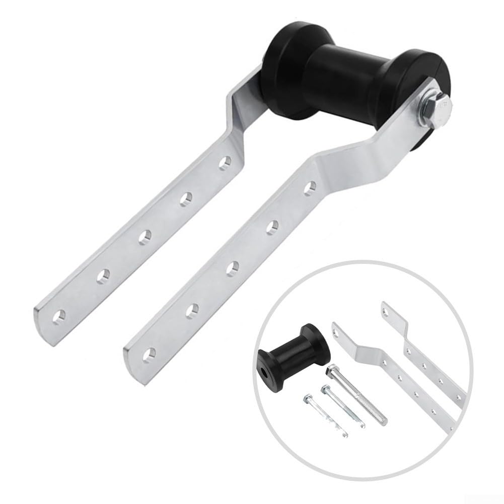 Rouleau de quille de 12,7 cm pour remorque de bateau, roue en caoutchouc compatible avec languette de 7,6 cm de large, support en acier réglable pour un chargement et un déchargement efficaces