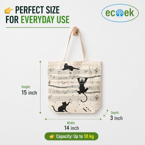 Image of Canvas Tote Bag for Women with Zipper