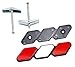 iJDMTOY Red/White/Red TRD 3-Color Stripe Lower Grille/Hood Grill Badge Emblem w/No Removal Required Toggle Anchor Bolts, Compatible with Lexus Scion Toyota