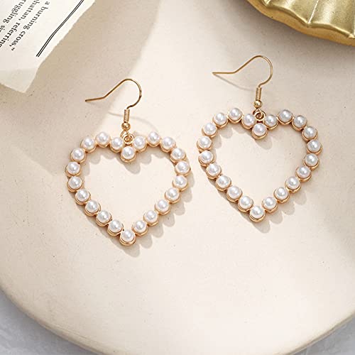 Love Heart Hoop Dangle Earring Geometric Hollow Big Heart Shape Circle Loop Earrings For Women Girls Jewelry(Heart Hook Gold) #TOP4