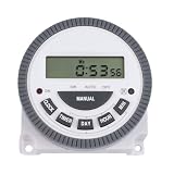 Gettimore TM619 - Timer digitale programmabile per 7 giorni, con display LCD e copertura impermeabile, uscita 24 V 16 A, 12 V
