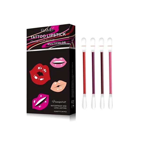 20-PcsBox-Cigarette-Lipstick-Cotton-Swab-Lipstick-Durable-Waterproof-Liquid-Non-Stick-Tattoo-Lipstick-Portable-Lip-Tint-4-Colors sefudun 20 PCS Tattoo Lipstick Cigarettee Cotton Swab,Durable Waterproof Liquid Non-Stick Tattoo Lipstick,Portable Lip Tint(4 Colors)