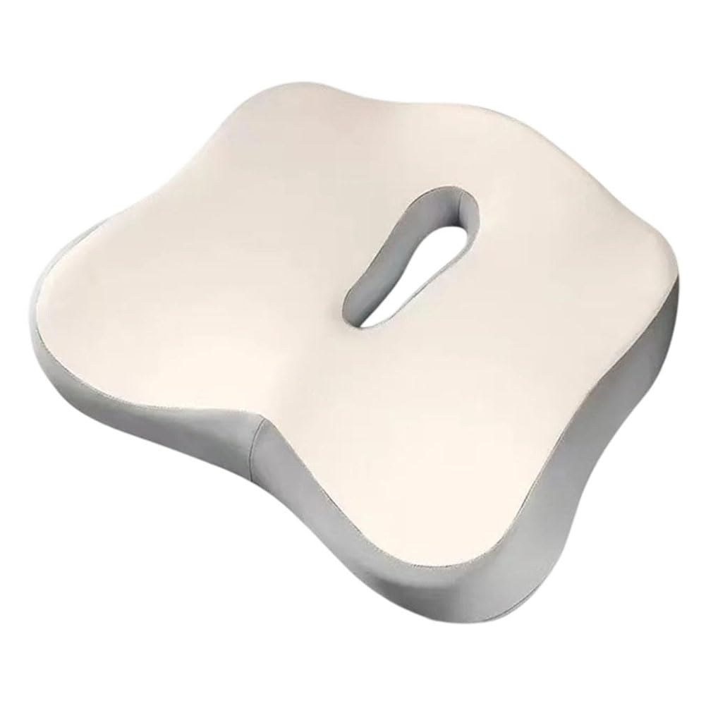 Cuscino Rialzo Seggiolino Auto per Skoda Scala 2018-2025, Antiscivolo Confortevole Guidare Sedile Rialzato Protezione Cuscini Accessoires,D/Beige