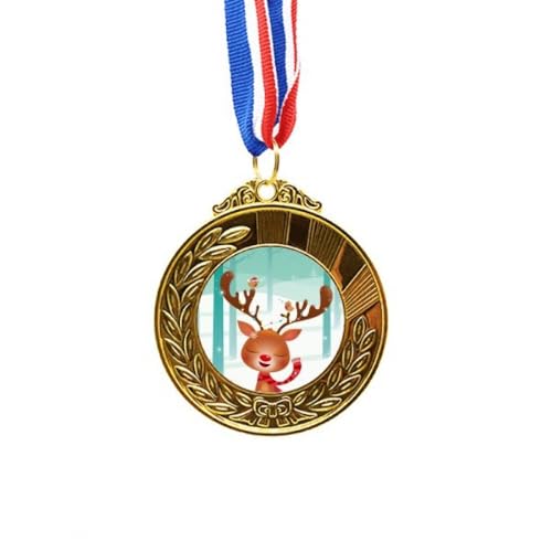 Medalla de oro primer puesto con cinta diseño ciervo no/no mas