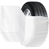 SUPTEMPO タイヤ袋 8枚入 厚手 タイヤカバー 屋外 防水 2025 タイヤ保管 ビニール袋 タイヤ 収納 袋 タイヤカバー 0.05MM 繰り返し使用 軽自動車 SUV - 8枚セット