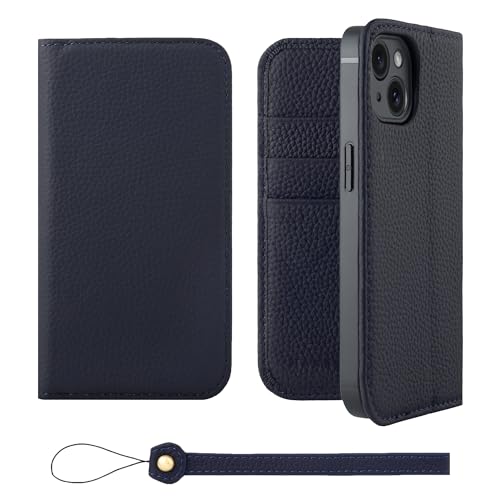 HANATORA for iPhone 15 �P�[�X �蒠�^ �{�v �X�}�z�P�[�X �X�}�z �X�^���h �X�g���b�v �t�� �V�������N�J�[�t���U�[ �x���g�Ȃ� �}�O�l�b�g�Ȃ� �l�C�r�[ H0XA-15-Navy �M�t�g �a���� ���� �j�� �ޏ� ���ꂳ�� ������