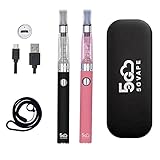5GVAPE Vape Pen E-Cig Shisha EVOD EGO CE4 Starter Kit,Electronic Cigarettes dual vape pens,USB charge Long Lasting Battery,Easy to refill atomizer.No Nicotine No E Liquid (Black Pink)