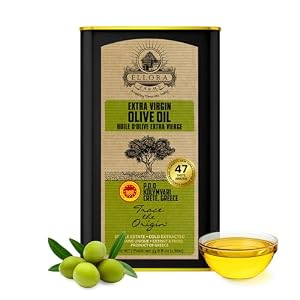 Ellora Farms Olive Oil Extra Virgin, Certified PDO Polyphenol Rich Extra Virgin Olive Oil Cold Pressed & Traceable, Global Gold Awards EVOO, Kosher, Single Origin, Crete, Greece 33.8 Fl oz (1 Ltr)