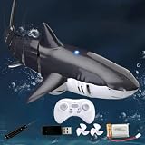 Beach Pool Remote Control spraying Shark Boat Toys for Kid 6-12 Year, Black