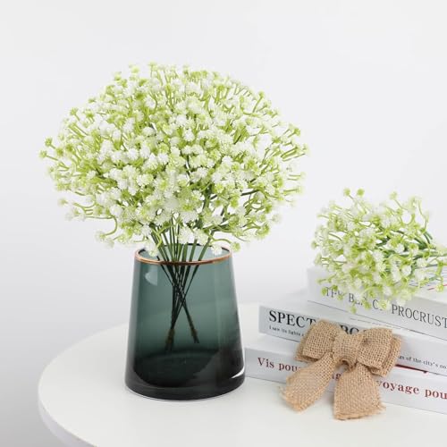 Image of VRB Dec 20 Pcs Artificial Baby's Breath Flower Bunch,Gypsophila Bouquets Flower Sticks for Vase,Flowers for Vases, Decoration Items for Living Room,Home Decor,Chritmas (20 Pcs - White Gypsophila)