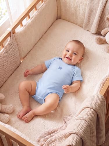 Image of 6 Pcs Clothing Gift Set with Box, 100% Cotton Soft & Breathable 6-Piece Layette Set with Bodysuit, Romper, Bib, Cap, Mittens & Swaddle, 0-12 Months, All-Season Wear