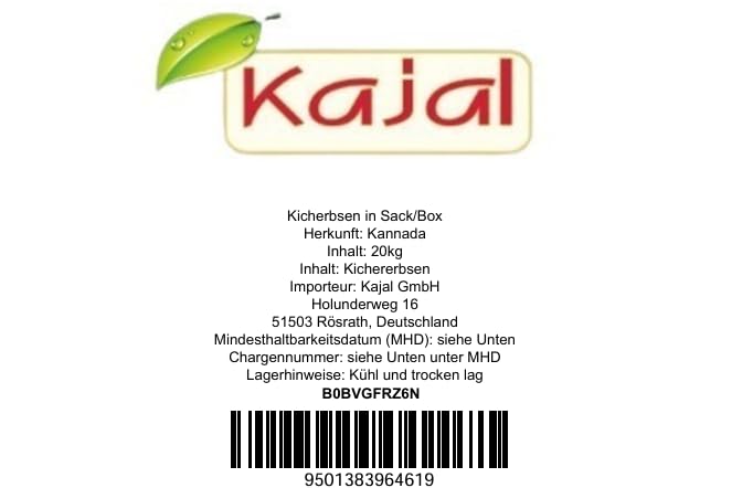 Kichererbsen getrocknet Sack mit 1x 25kg Hülsenfrüchte für Humus Hummus Chickpeas
