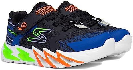 Skechers Kids Boy's Flex-Glow Bolt Sneaker, Black/Blue, 10 Toddler | Image 6