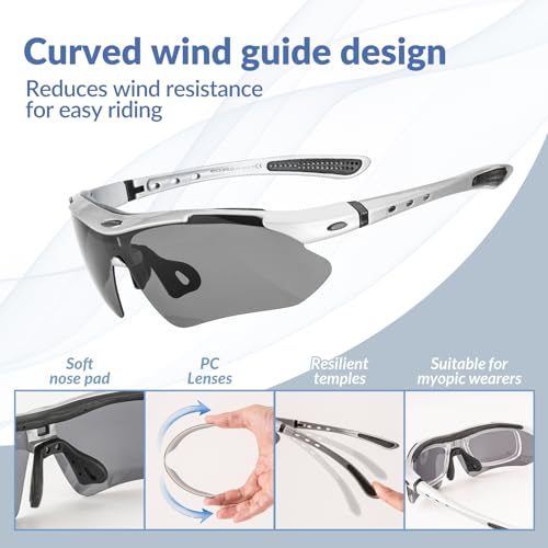 ROCKBROS Sports Sunglasses Polarized Glasses for Men Women UV400 Protection Glasses with Headband for Outdoor Sports Driving Running Climbing Cycling - Image 4