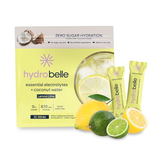 JoinBelle Belle HydroBelle Electrolyte Powder Drink Mix, Lemon Lime, Sugar