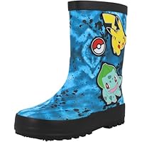 Official Pokemon Kids Blue Splash Print Wellington Boots Pikachu Bulbasaur Design - Wellies 30556 Pokemon 2 UK
