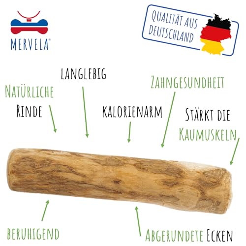 MERVELA® Kaffeeholz für Hunde – Natürliches Kauspielzeug aus nachhaltigem Holz – Langlebiges Hundespielzeug für Zahnpflege und Kauspaß – Ideal für kleine Hunde (Small, 1 Stück)