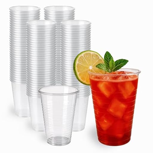 DUNWAVE,100 Vasos Desechables 220ml, Vasos de Plástico Desechables, Vasos de Plástico, Vasos para Fiestas y Cumpleaños, Vasos Desechables de Plástico Transparente (100) | Ya disponible en tu tienda friki favorita! En mundofriki.es!