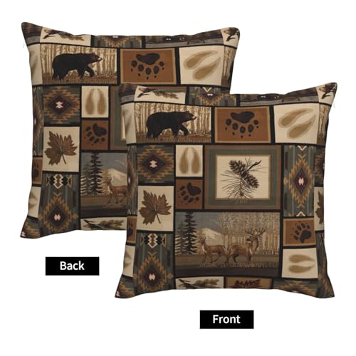 Housses de coussin imprimé animaux sauvages rétro salon 2x