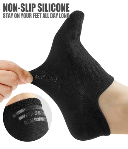 No Show Socks Womens Low Cut Cotton Ankle Socks for Sneakers Non Slip Invisible Athletic Running Footies 6 Pairs4